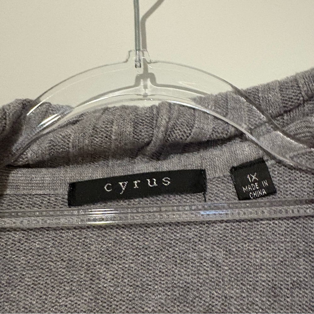 Cyrus Women's Sweater Cardigan with Hood grey Size 1X - Picture 3 of 6